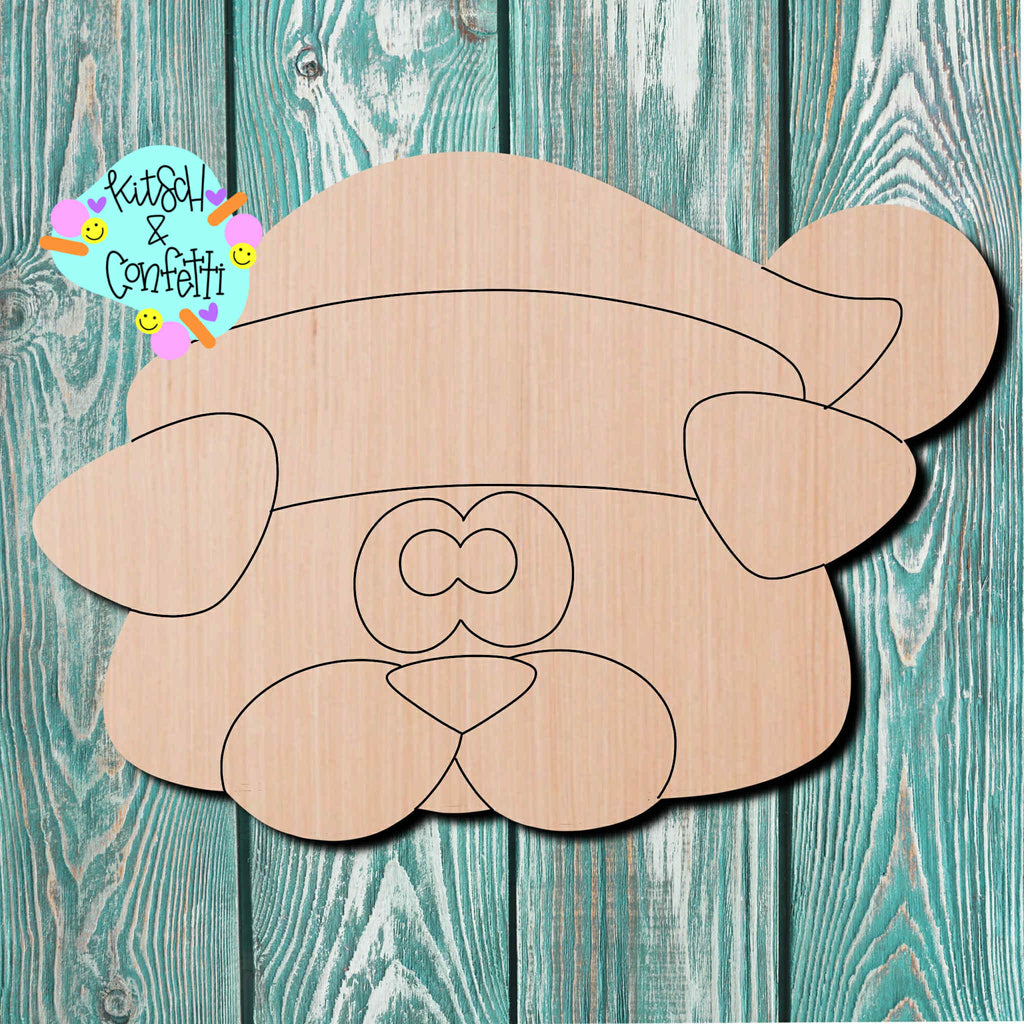 Kitsch & Confetti Santa Dog Wooden Cutout