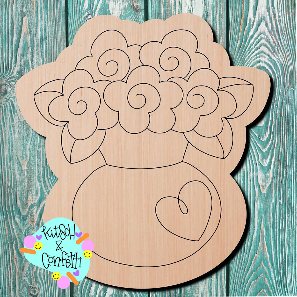 Kitsch & Confetti Flower Vase Wooden Cutout