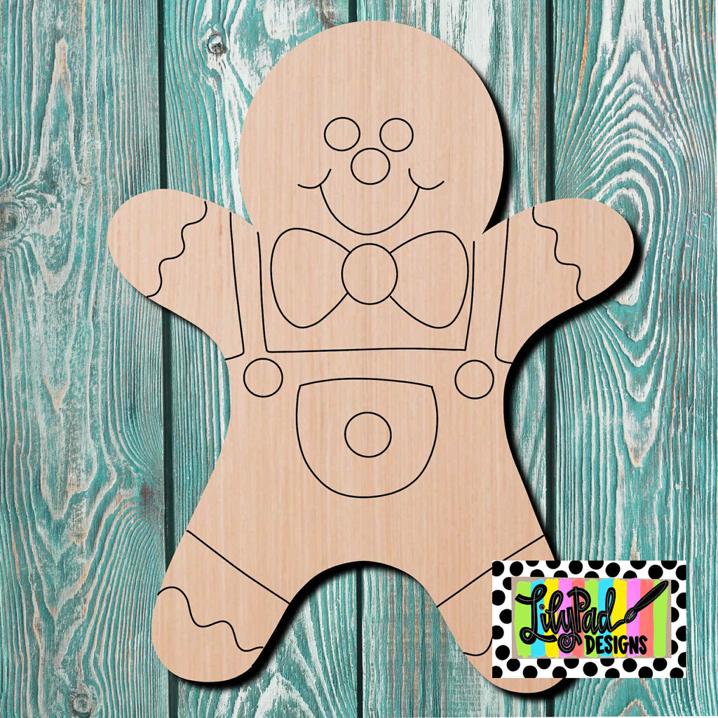 Lilypad Designs Gingerbread Boy Wooden Cutout