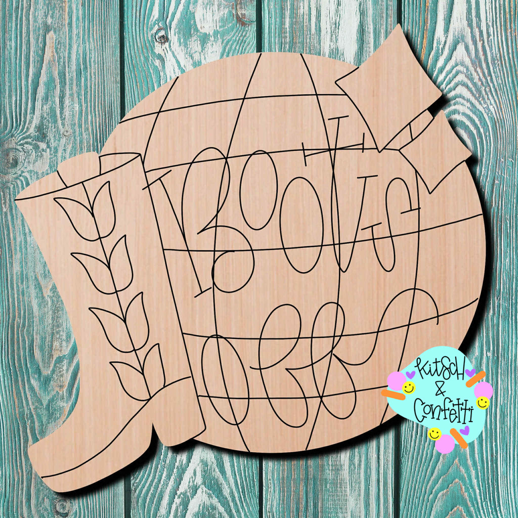 Kitsch & Confetti Disco Cowgirl Wooden Cutout