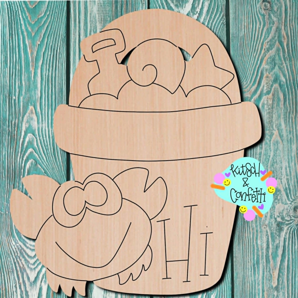 Kitsch & Confetti Beach Bucket Crab