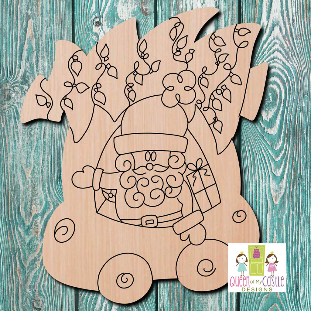 QOMC Santa Wooden Cutout