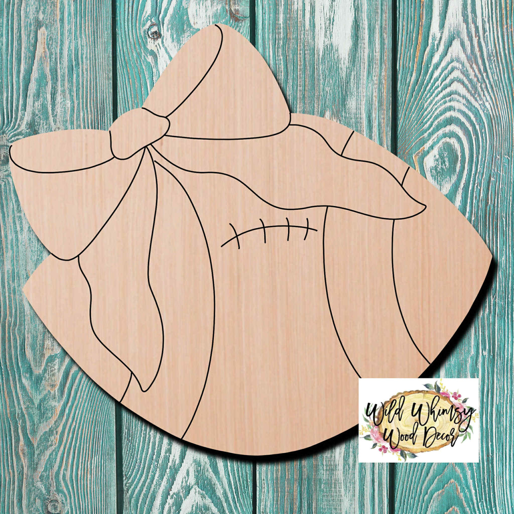 Wild Whimsy Wood Decor Football Wooden Cutout