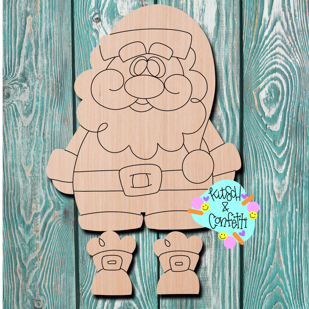 Kitsch & Confetti Paint Party Ribbon Leg Santa