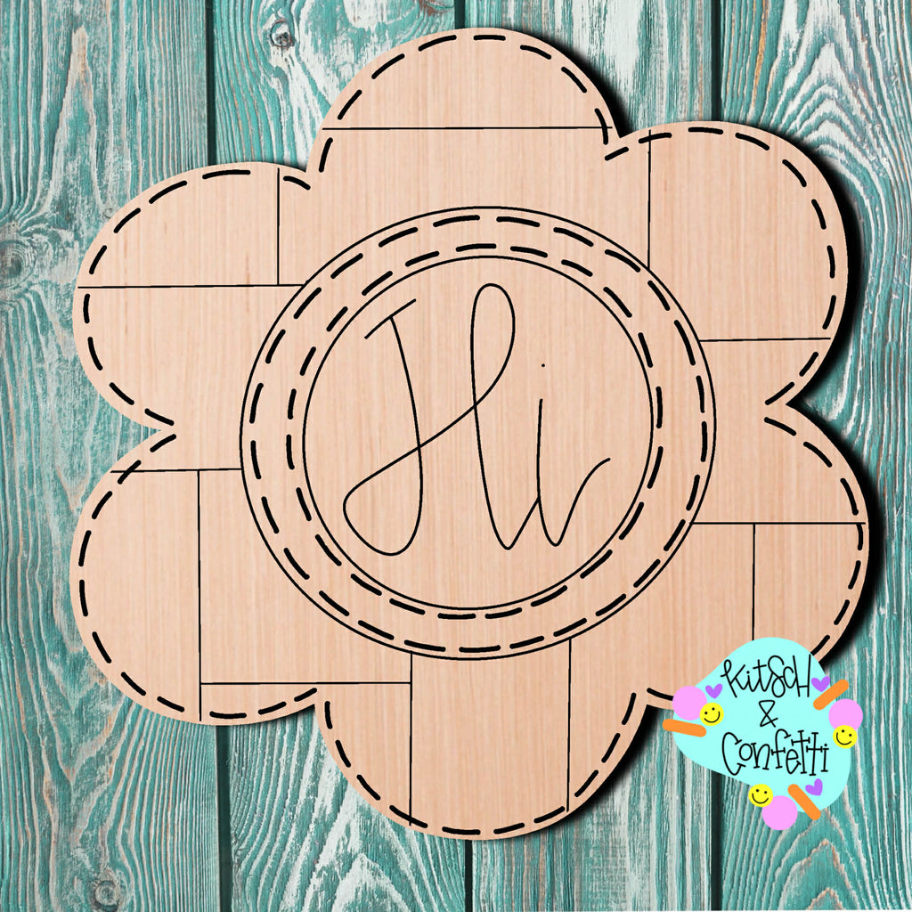 Kitsch & Confetti Patchwork Flower Wooden Cutout