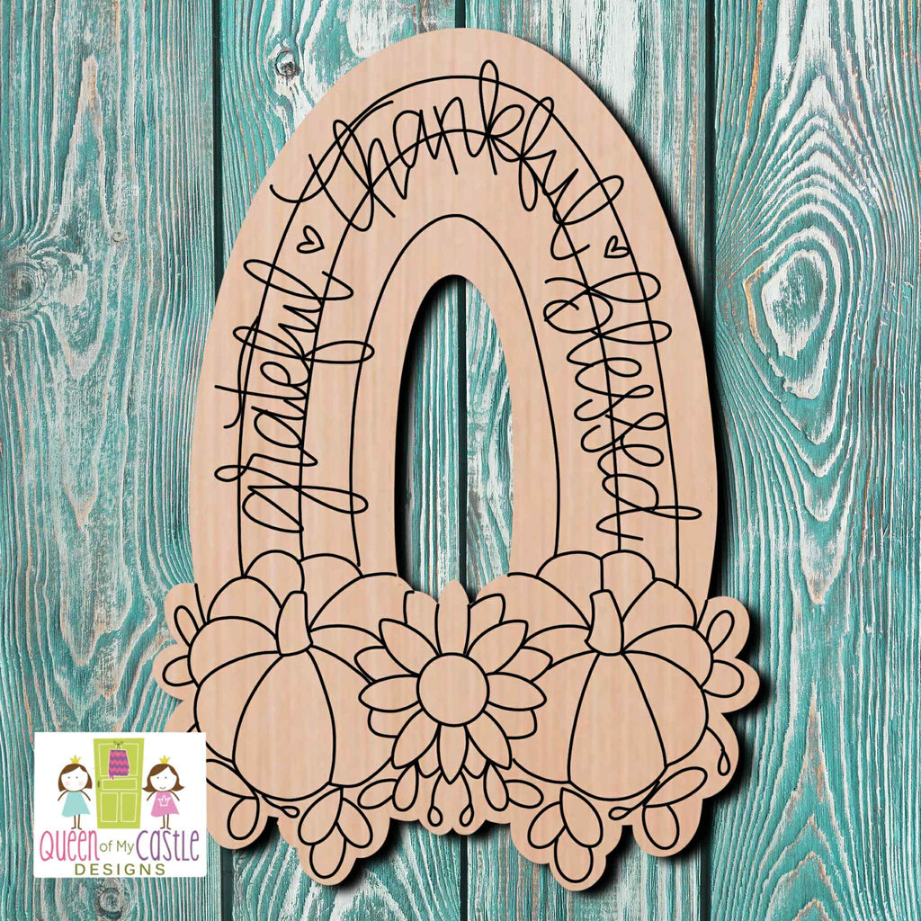 QOMC Pumpkin Wooden Cutout