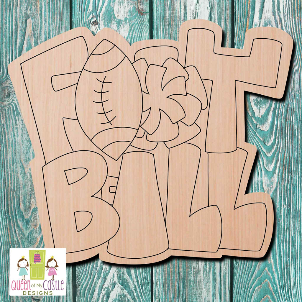 QOMC Football Wooden Cutout