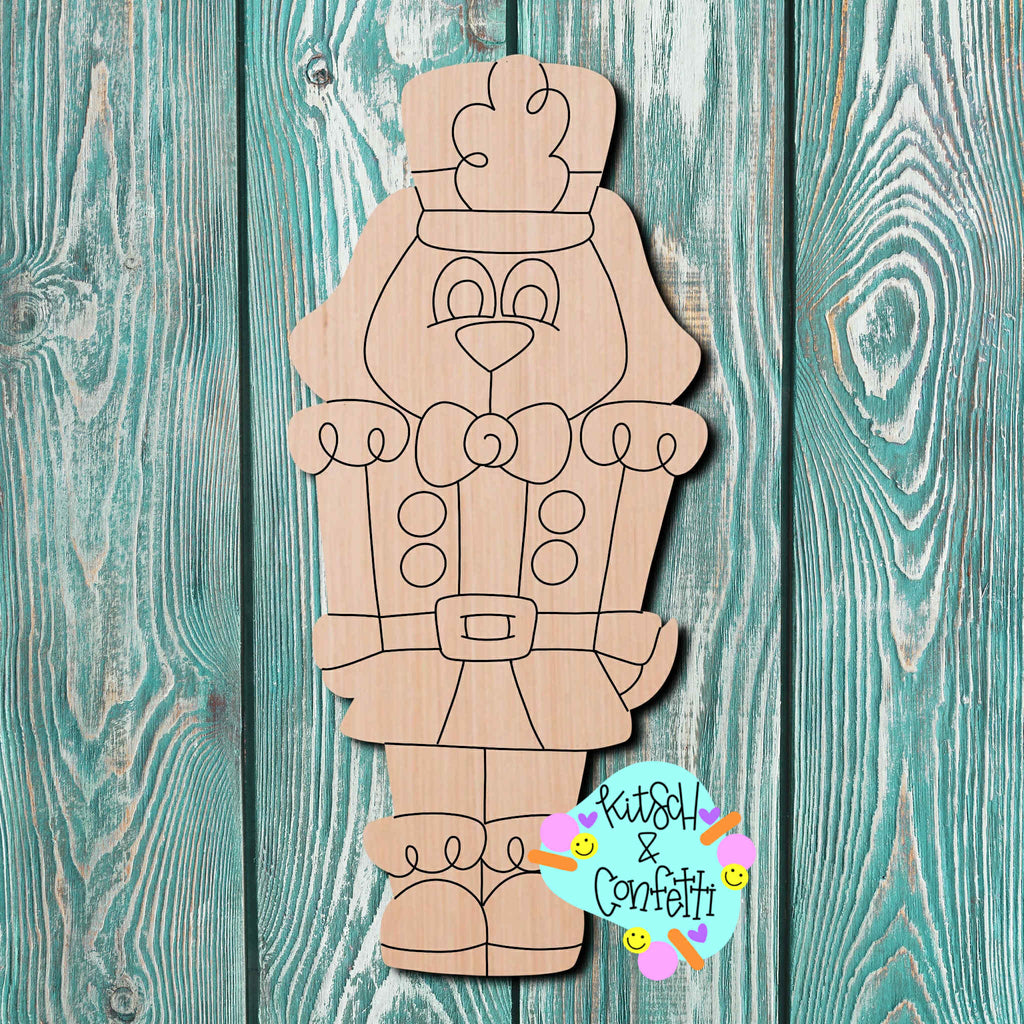 Kitsch & Confetti  Dog Nutcracker Wooden Cutout