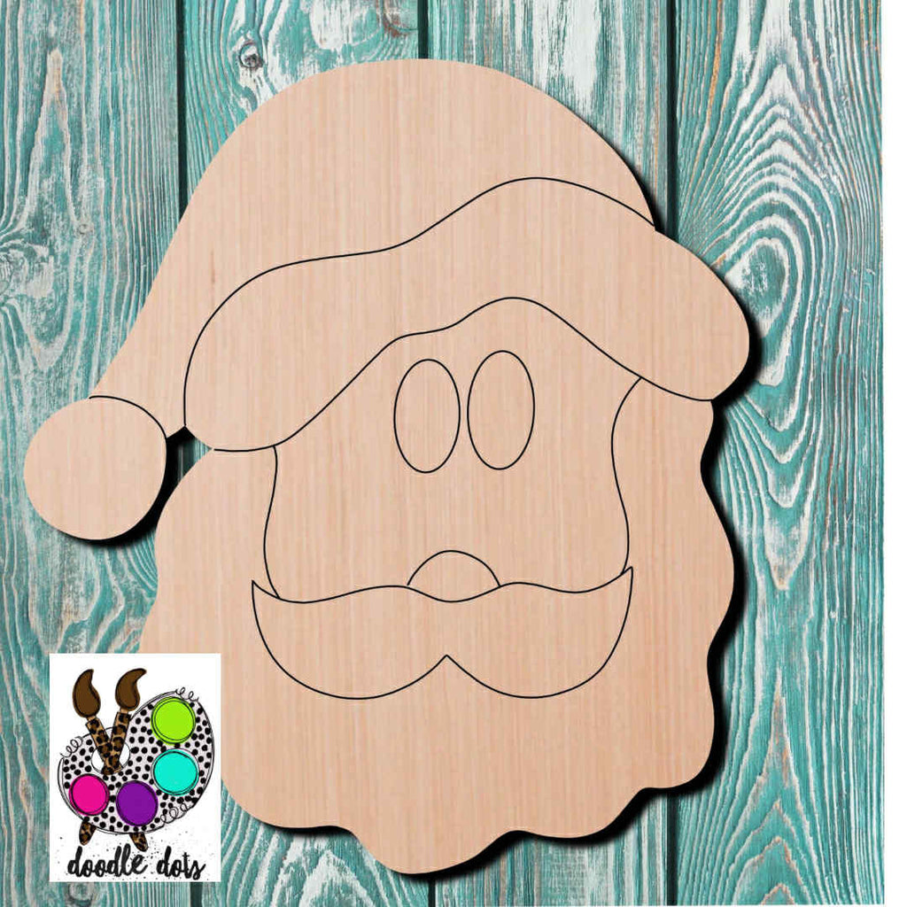 Doodle Dots Santa Wooden Cutout