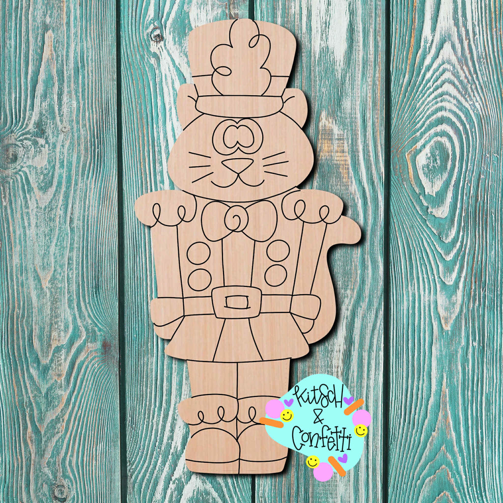 Kitsch & Confetti Cat Nutcracker Wooden Cutout