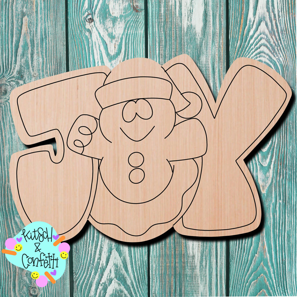 Kitsch & Confetti Gingerbread Joy Wooden Cutout