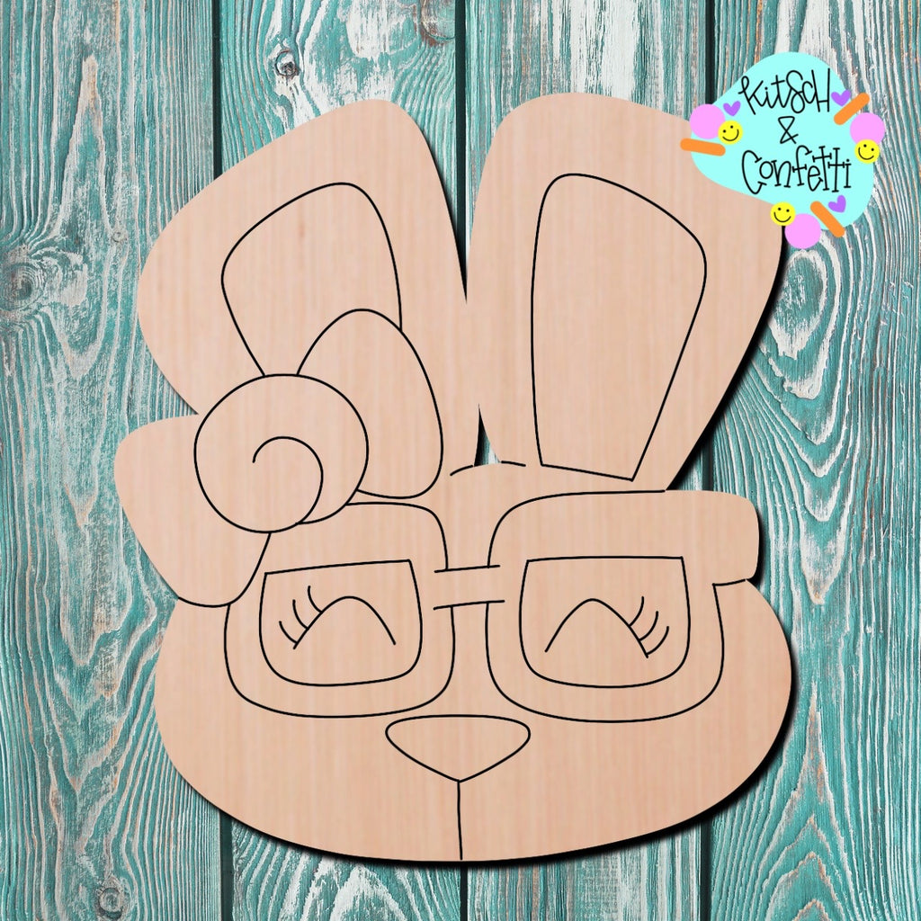 Nerdy Easter Bunny Wooden Blank