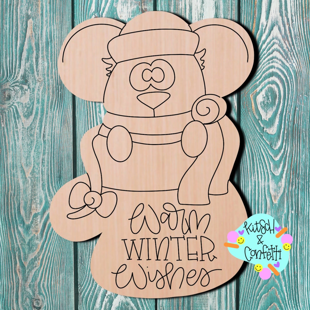 Mouse Mitten Wooden Blank