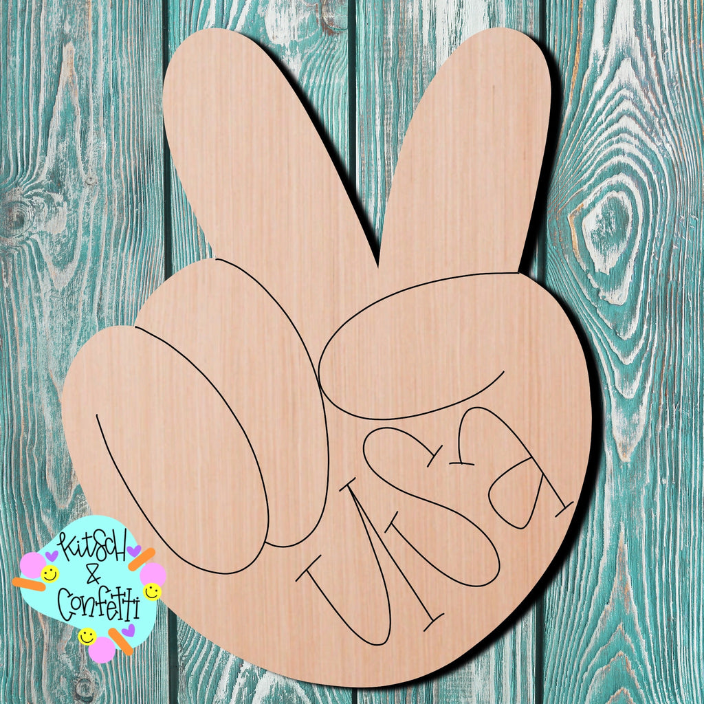 Peace Sign USA Wooden Blank
