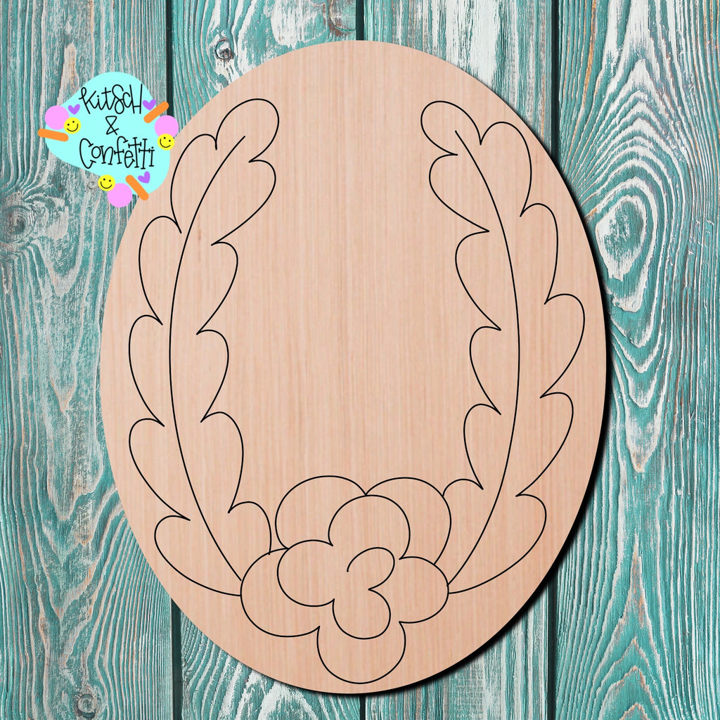 Floral Greenery Wooden Blank