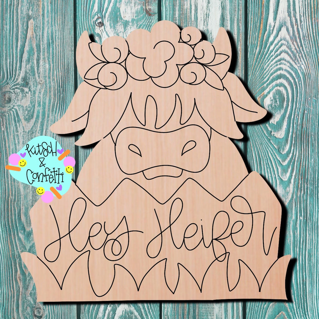 Highland Cow Wooden Blank