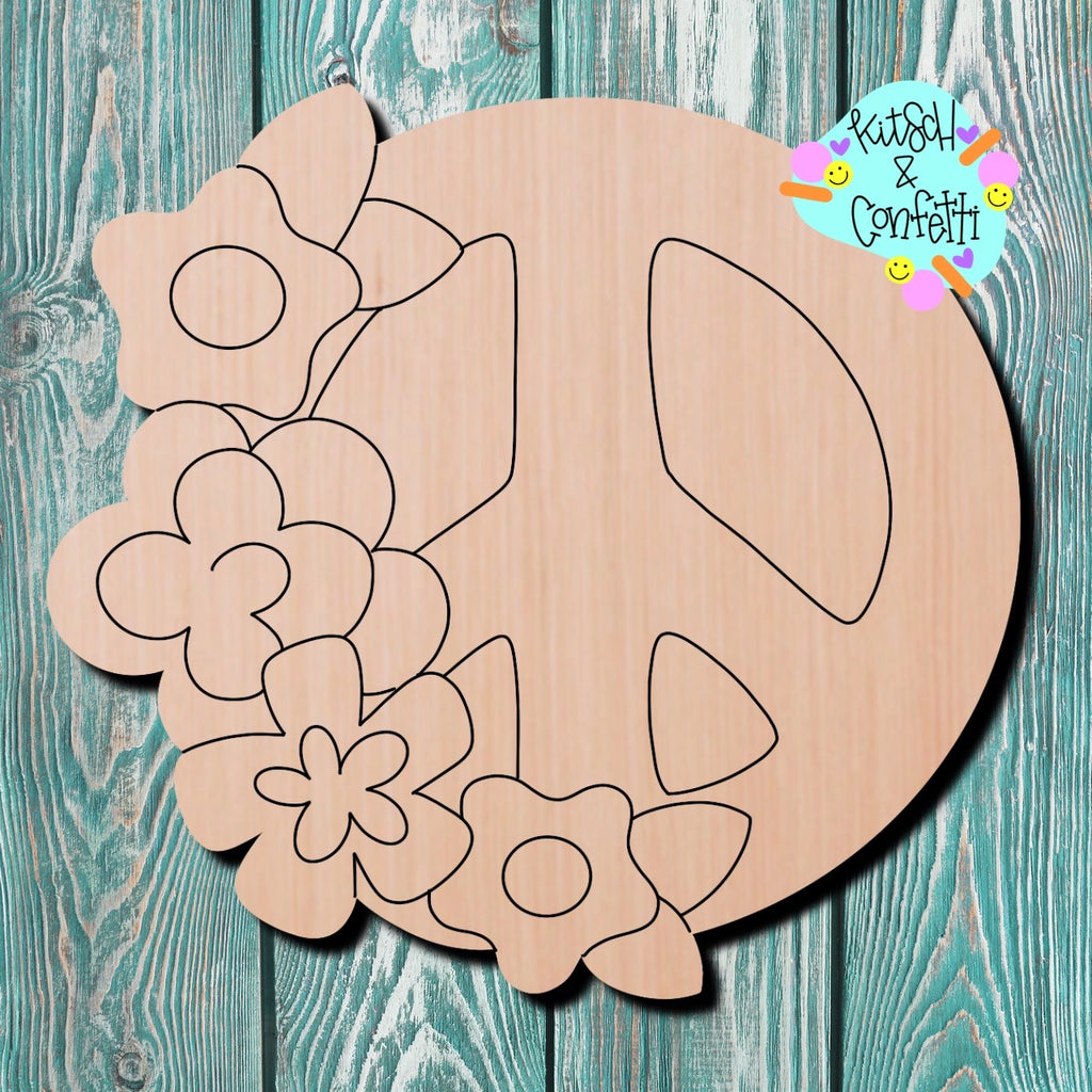 Patriotic Peace Sign Wooden Blank